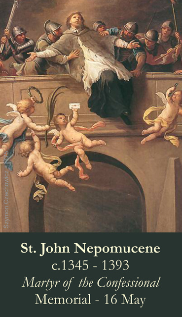 St. John Nepomucene Prayer Card
